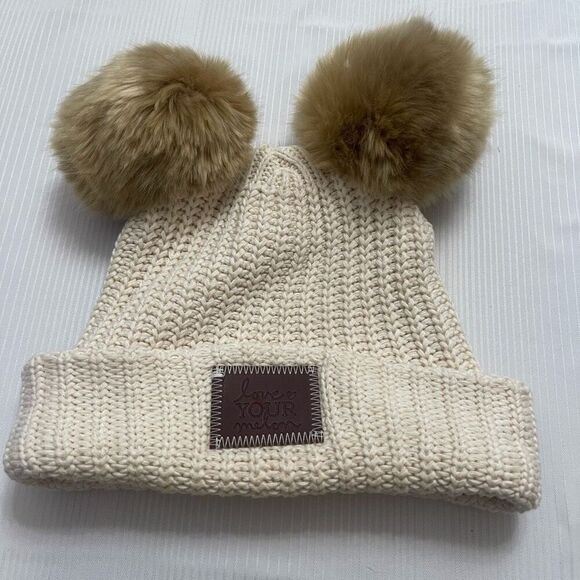 Rare Love Your Melon Cream Removable Double Poms Hard To Find